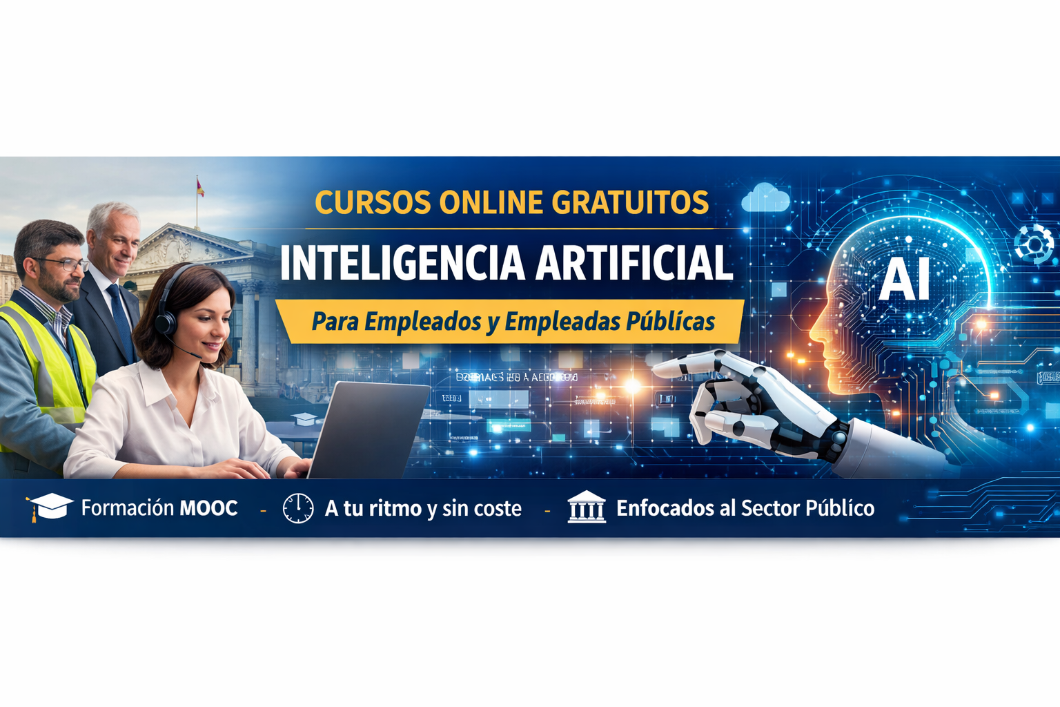 Cursos MOOC gratuitos sobre Inteligencia Artificial dirigidos al personal empleado público