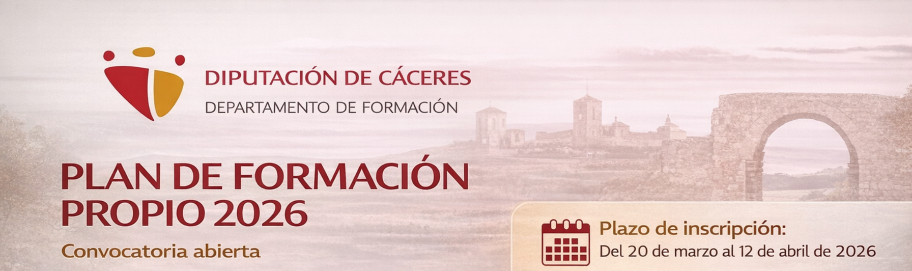 La Diputación de Cáceres abre el plazo de inscripción del Plan Propio de Formación 2026
